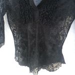 Bisou Bisou ‎ Sheer Black Lace Shirt Photo 2