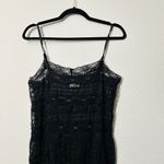 Free People NEW Condesa Mini Slip Rose Lace Black Ruffle Hem NWOT Sz Medium $98 Photo 9