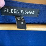 Eileen Fisher  Navy Draped Neck Jersey Shift Dress Size Medium Stretch Officewear Photo 4