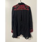 Vintage Collections western boho embroidered crochet floral lace sheer tunic / d Red Size XL Photo 2