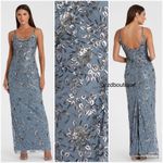 Mac Duggal 5477 Womens Floral Embellished Scoop Neck Evening Gown Dress Photo 1