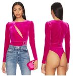 superdown  Charlotte Cut Out Bodysuit In Hot Pink Photo 1