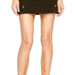 The Kooples Skirt Women Small Olive Green Corduroy Brass Button Military Mini Photo 0