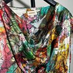 Diesel NWOT  Multicolor Floral Print Draped Top Blouse Oversized Size S Woman Photo 5
