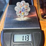 Natural Tanzanite Sapphire Sterling Silver Cocktail Ring Size 9 Photo 8