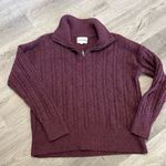 Olive & Oak  Maroon Quarter zip sweater size M Photo 0