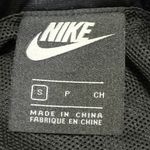 Nike Women's Black Silk Satin Button Down Embroidered Logo Bomber Jacket Top S Photo 4