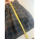 American Eagle Women Skirt Green Plaid Linen Blend Belted A Line Mini Size XS Photo 2