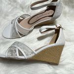 Allegra K  Floral Lace Open Toe Mesh Low Wedges Sandals Size 9.  B79 Photo 8