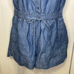 EXPRESS Denim Lightweight Short Sleeve Shorts Romper Pockets Blue Size XS Photo 6