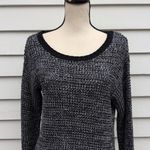 Kaisely  Black and Gray Knit Tunic Sweater Photo 1