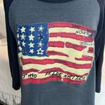 Baseball Shirt American Flag Stars Stripes Womens Medium Cotton Top Smoke Rise Photo 2