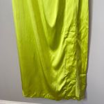 Retrofête Retrofete NEW Marlene Silk Cowl Neck Side Slit Maxi Dress Neon Yellow Photo 2