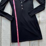 Reformation  Jeans Black Ribbed Knit Long Sleeves Mini Dress Women’s Size Small Photo 4