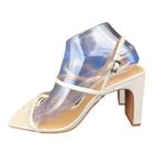 Schutz  Amaia Cream Pearl Heel Sandals Square‎ Toe Slingback Strappy Women's 9B Photo 1