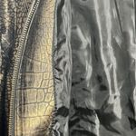 Peck & Peck  100% Leather Jacket Coat Women XL Crocodile Lined Full Zip Metallic Photo 6