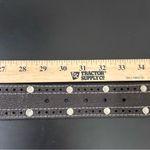 Lucky Brand  Black Crackle Leather Solid Brass Buckle Studded Unisex Belt Size 28 Photo 11