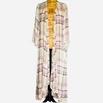 Torrid Kimono Duster Length Sheer Plaid 3/4 Longline Photo 1