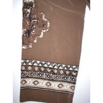 Womens Worth New York $498 10 USA Print Silk Pants Brown White Wide Ethnic Borde Photo 7
