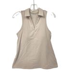 Jockey Womens Beige Split Neck Fitness Shirt Athletic Tops S Tan Photo 2