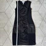 Joseph Ribkoff Black Sleeveless Ruched Front V-Neck Sheath Dress Sz 8 Photo 7