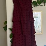 Francesca's NWT Francesca’s maroon pompom midi dress Photo 0