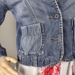 Abercrombie & Fitch Size Small Blue Denim Jacket 3/4 Sleeves Button Up Photo 3