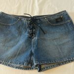 Harley Davidson 90’s Women's Lace Up Denim W/Front Pockets Shorts Sz 10 Photo 0