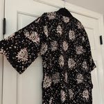 Pact Floral Organic Cotton Kimono Size XS/S Black Cream Pink Peach Floral Blooms Photo 9
