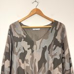 Tempo Paris Lightweight Gray Silver Camo Print Top Photo 1
