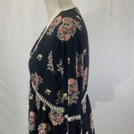 Funky Soul Long Sleeve Boho Hippie Black Floral Dress Size Medium Photo 7