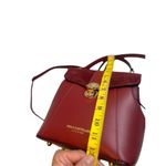 Viola Castelani red ruby leather handbag backpack 548098 made in Italy N… Photo 9