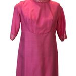 Vintage 1960s custom pink gown maxi dress slender Barbiecore prom size medium Photo 1