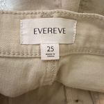 Evereve Joelle Linen Blend Cropped Wide Leg Cream Pants Button Fly Size 25 Photo 3