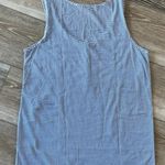 J.Crew  Sz M Blue & White Striped Sleeveless Top W Sequins Photo 2