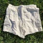 Free People  Womens Linen Blend Tomboy High Waisted Shorts in Cream Photo 4