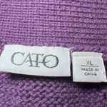 Cato  One Button Knit Cardigan Sweater Womens XL Purple Short Sleeve Cozy Comfy Photo 3