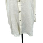 Flax Linen Lagenlook Button Down Front Tunic Top White Cream Size Small Photo 2