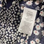 Beach Lunch Lounge Blue Ditsy Floral Short Sleeve Button Down Shirt Womans M Photo 2