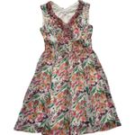 Dress Barn  Dress Floral Garden Ruffled V-Neck Sleeveless Smocked Waist Size 8 Photo 11