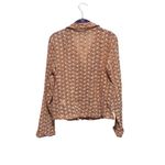 Burning Torch Orange White Floral Semi Sheer Blazer in Excellent Condition Size L Photo 2