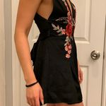 LF Short Black Parisian Rose Embroidered Romper Photo 5