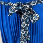 Elizabeth & Nicole royal blue belted pleated skirt flowy midi dress size medium Photo 2