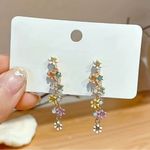 Candy Color Flower Tassel Drop Earrings Cute Floral Ear Jewelry Gift Photo 1