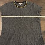 Goldie Charcoal Gray Metallic Tipped Ringer Tee Sz L Photo 5