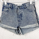 One Teaspoon  Blue Acid Wash High Rise Cuffed Shorts‎ Photo 0