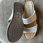 White Mountain Tan Wedge with White Straps Photo 2