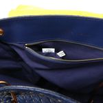 Marc Jacobs  Navy Blue Leather Quilted Woven Mackenzie Flap Tote Bag Purse Photo 14