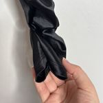 H&M  Satin Black Puff Long Sleeve Ruched Gathered Boatneck Party top Size S Photo 5