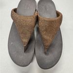 FitFlop  Brown Glitter Thong Platform Sandals Womens 11 Beachy Vacation Casual Photo 5